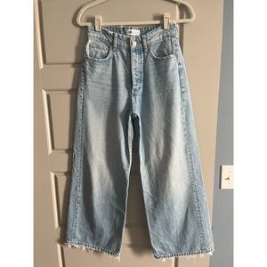 Zara Light Wash High Waist Wide Leg Denim Size 26